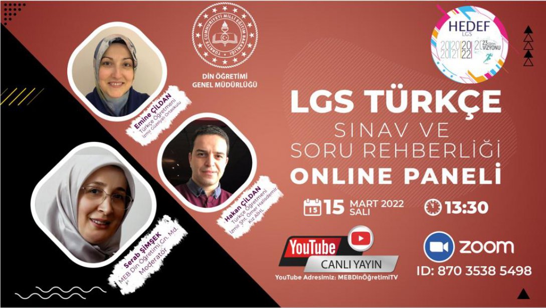 Hedef 2022 LGS Türkçe Sınav ve Soru Rehberliği Çevrimiçi Paneli Düzenlendi