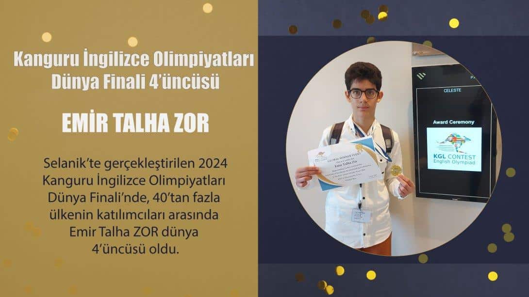 İmam Hatip Lisesi Öğrencisi 2024 Kanguru İngilizce Olimpiyatlarında Dünya 4.sü Oldu